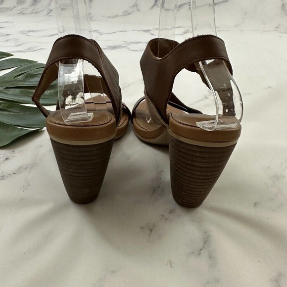 Emu Australia Dawn Stacked Heel Sandals Size 9 New Brown Gold Leather Strappy - Picture 5 of 7